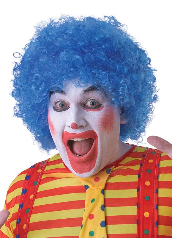 Blue Clown Afro Pop Wig